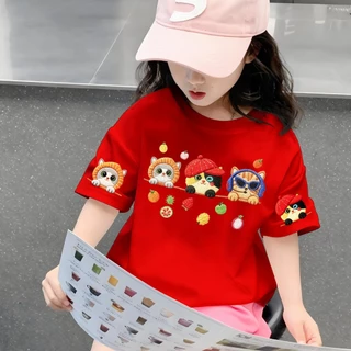 🐻Yout-children เสื้อเด็กแฟชั่น คอกลม Oversize ผ้าคอตตอน 'fruit cat' สบายนุ่ม ระบายอากาศดี