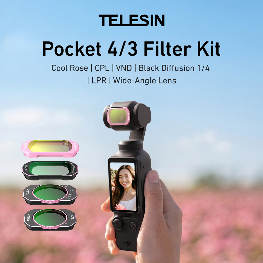สําหรับ DJI Osmo Pocket4/3 กรองแม่เหล็ก vlog Portrait ชุดกรอง CPL + VND2-32 สีดํานุ่มโทนเย็น Rose Amplification กระจก Pocket4 มือถือกีฬากล้อง Accessor