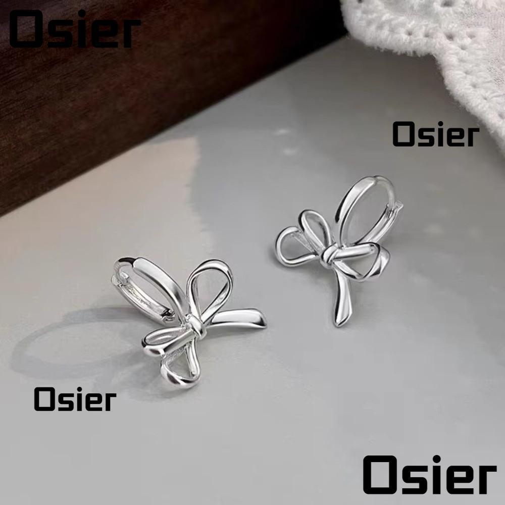 OSIER ต่างหูเงินแท้ 1 คู่, ห่วงกุทัณฑ์จริง 925 ต่างหูห่วงกุทัณฑ์, สายแสงหรูหราเครื่องประดับชั้นดีผู้หญิง