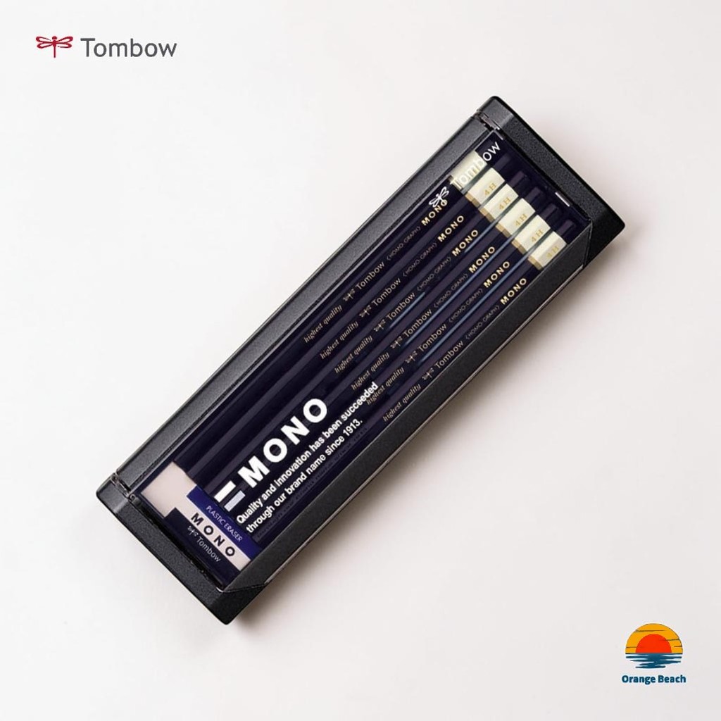 TOMBOW MONO ดินสอกราไฟต์/แกนไม้ซีดาร์/12 ระดับความแข็ง 4H ถึง 6B/โรงเรียน-ศิลปะ/กล่อง 12 แท่ง