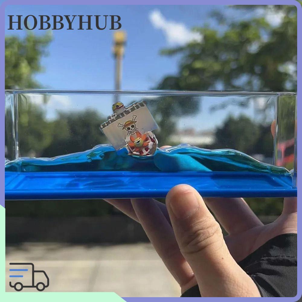 HOBBYHUB Pirate Ship Fluid Drift Bottle, Floating Boat Gifts Unsinkable Ship Toy, Liquid One Piece L