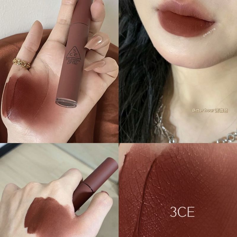 เกาหลีเกาหลี 3CE Matte Velvet Lip Glaze Cloud Lip Gloss Water Lip Glaze Maple Leaf Red DAFFODIL/KNOW