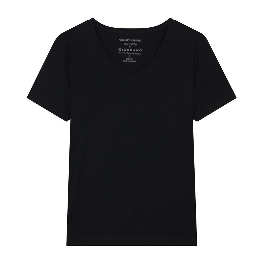 เสื้อยืดคอวี GIORDANO ใส่สบายสำหรับผู้หญิง 05325248