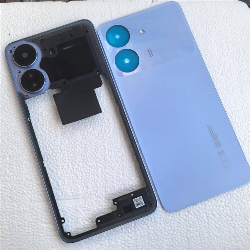 เคสฝาครอบโทรศัพท์มือถือครบชุด + กรอบกลาง + ฝาครอบแบตเตอรี่สําหรับ Xiaomi Poco C65 (2310FPCA4G) เปลี่