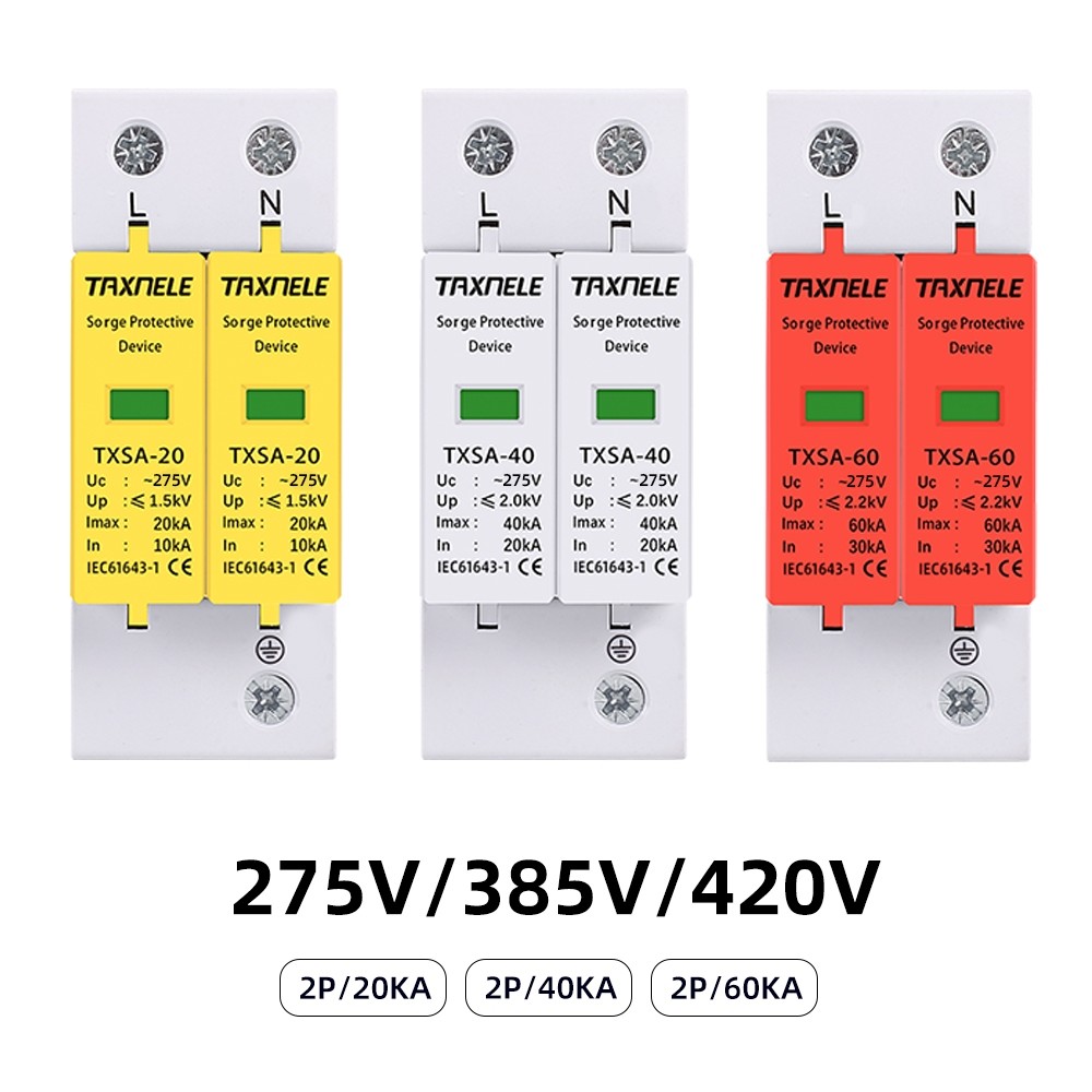 Taxnele AC SPD Din rail 20KA 40KA 60KA 2P 385V House Lightning Surge Protector แรงดันไฟฟ้าต่ํา Arrester ราคา ถูกที่สุด ดีลบีเคเค แกลเลอรีภาพที่ 9
