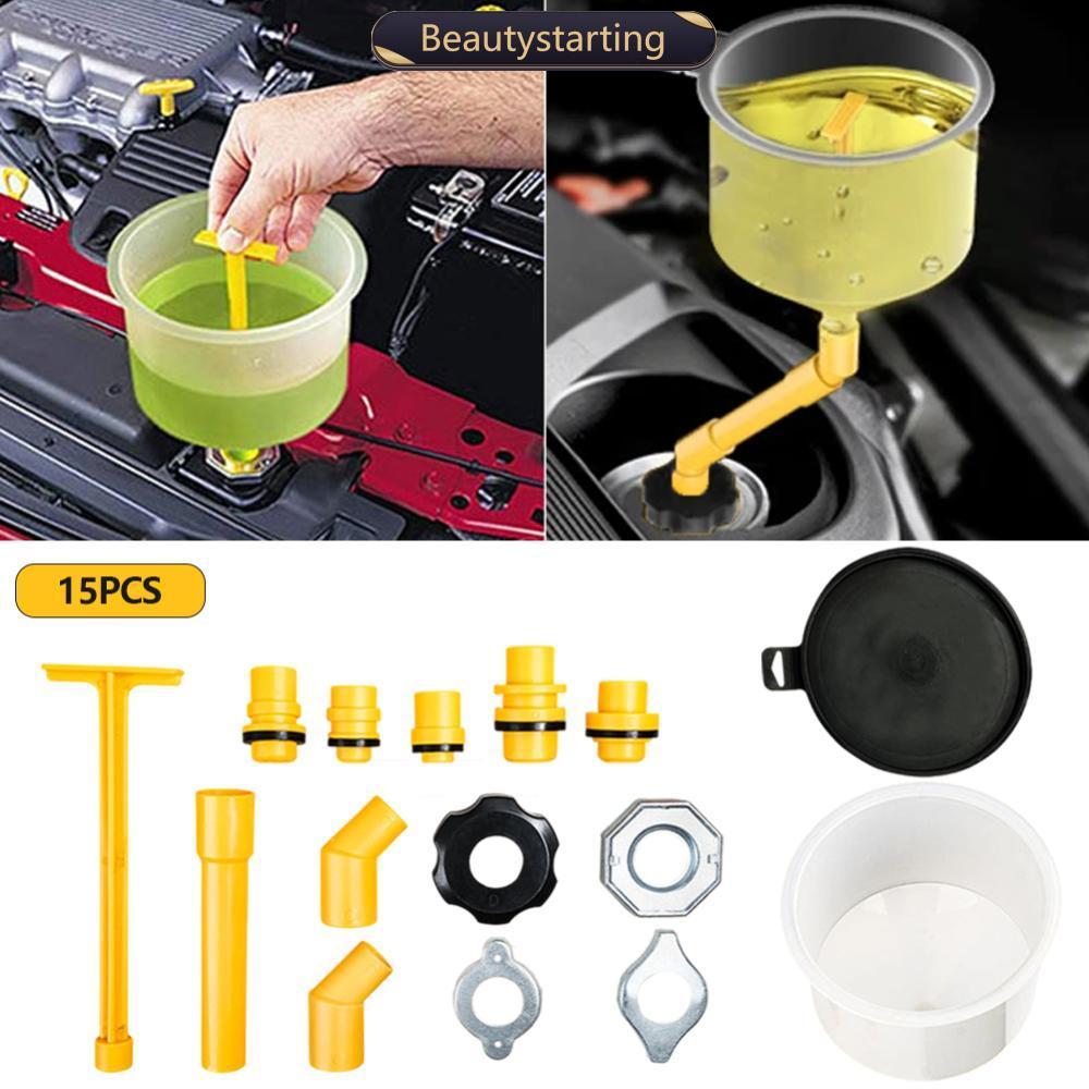 BEAUTYSTARTING 15 ชิ้น/เซ็ตรถ Leakproof Coolant Fit การรั่วไหล Coolant Filling Kit Universal สําหรับ