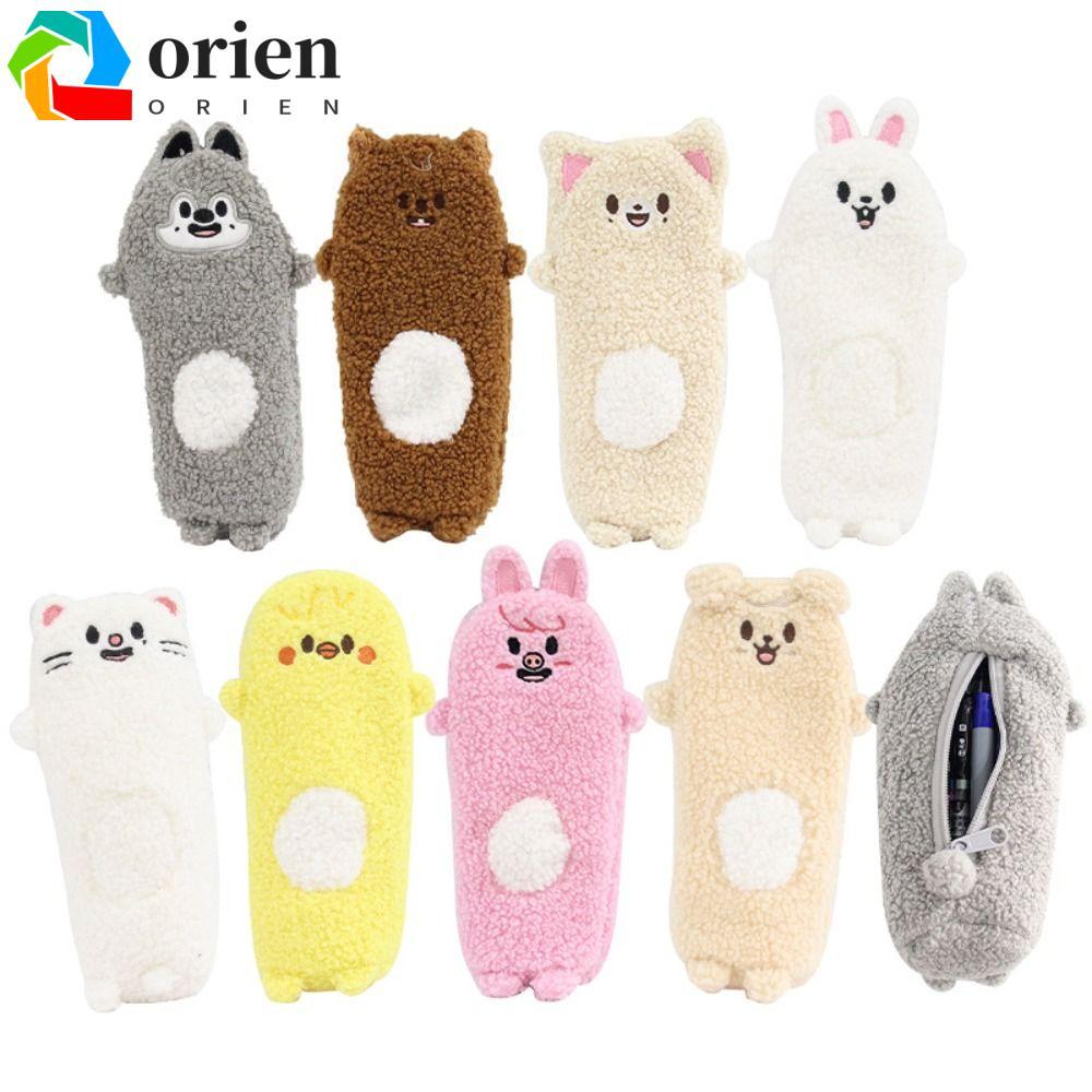 ORIEN Skzoo Plush Pencil, Skzoo Plush Material Pen Bag, Kawaii ตุ๊กตาสัตว์ออกแบบการ์ตูนขนาดใหญ่ความจ