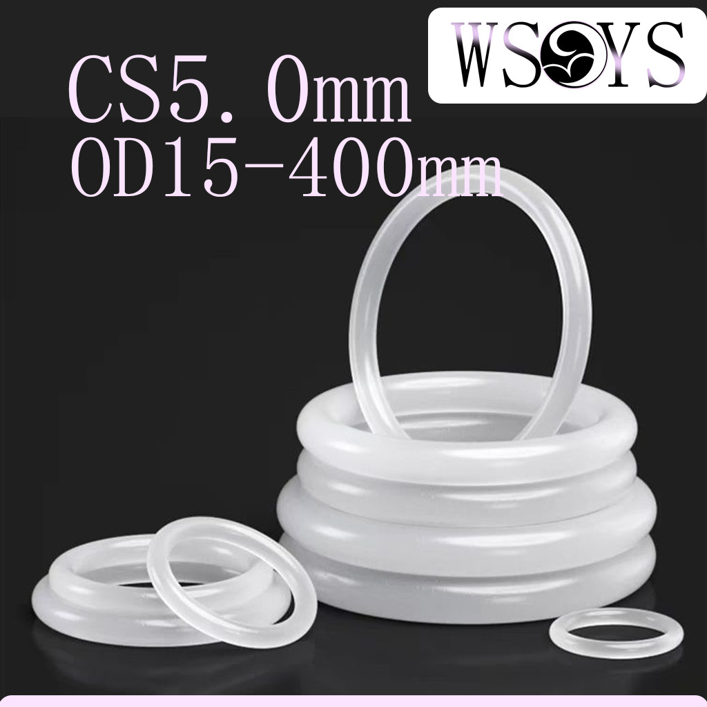 ซิลิโคนโอริงปะเก็นซีลยางสีขาวกันน้ําทนอุณหภูมิสูง white O-ring gasket CS5mm*OD15-400mm[WSYS-MB-OO4]
