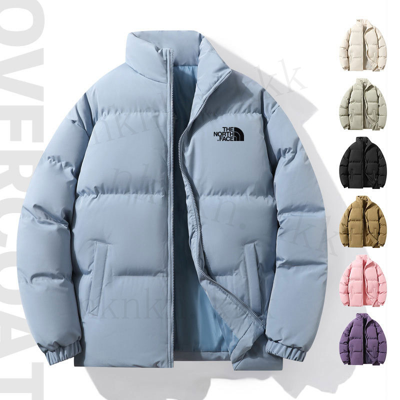 (COD)TNFฤดูหนาวเวอร์ชั่นเกาหลีลงแจ็คเก็ตผ้าฝ้าย เสื้อคอปกยืนอบอุ่นสำหรับผู้ชาย  แจ็คเก็ตผ้าฝ้ายกันลม