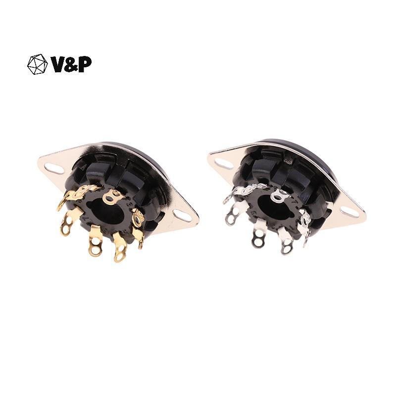 V & P 1 PC 8Pin Bakelite หลอดฐานซ็อกเก็ต S8WPF Bakelite Gilded สําหรับ KT88 6550 6SN7 EL34 สูญญากาศห