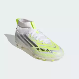 adidas ฟุตบอล รองเท้าฟุตบอลทรงมิดคัท F50 SPARKFUSION LEAGUE Firm Ground / Artificial Ground สำหรับเด็ก เด็ก สีขาว IH1772