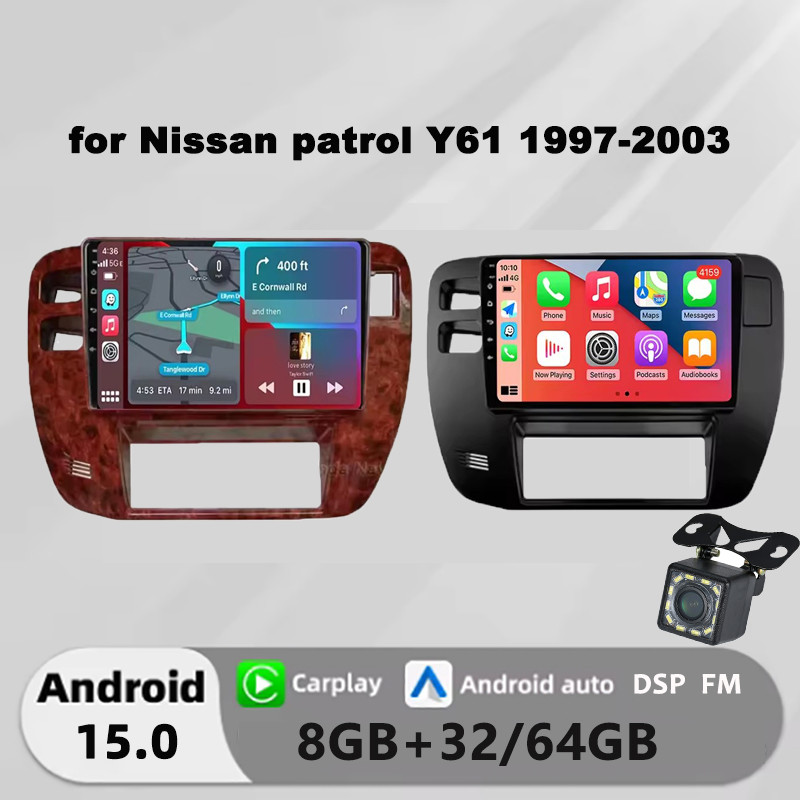 Honxun acodo ASTRAL 8GB + 64 android 14 หัวสําหรับ NISSAN patrol Y61 1997-2003 เครื่องเล่น 2din สเตอ