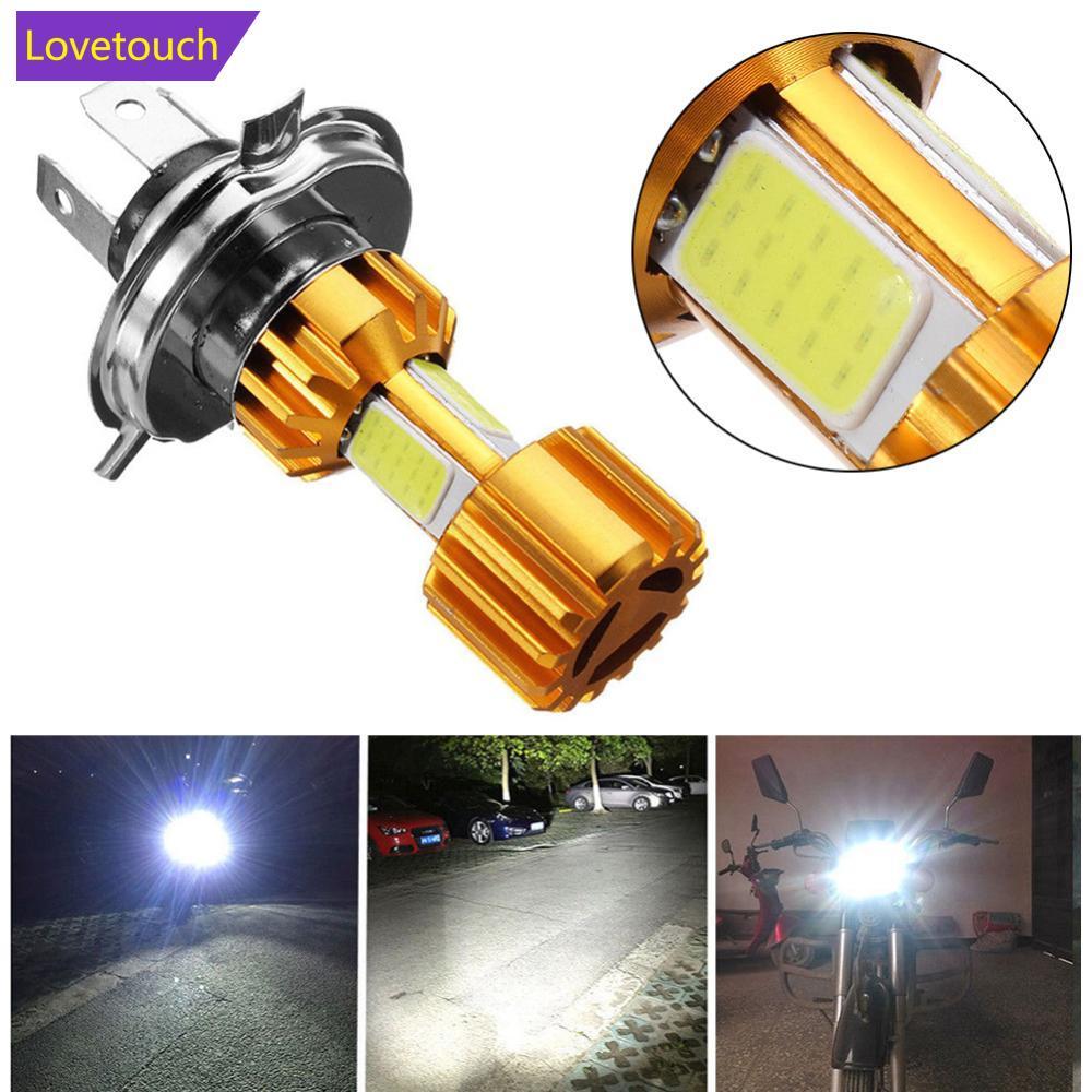 LOVETOUCH 1 PC H4 LED 3 COB ไฟหน้ารถจักรยานยนต์หลอดไฟ 6000K Hi/Lo Beam Light สีขาว 2000LM 18W J9M7