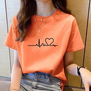 เสื้อยืดแขนสั้น คอกลม ทรงหลวม สีขาว แฟชั่นฤดูร้อน สไตล์เกาหลี สําหรับผู้หญิง