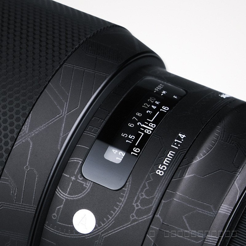 เหมาะสําหรับ Sima 85F1.4 art Canon EF Port ฟิล์มป้องกัน 85-1.4 คาร์บอนไฟเบอร์Camouflage Leather