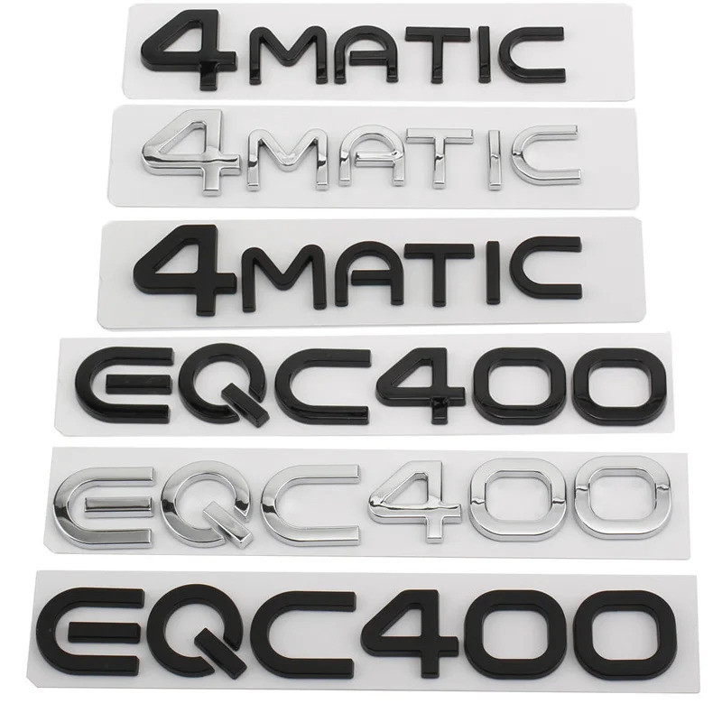 3D ABS Car Rear Trunk EQC400 4MATIC Badge Emblem Decals Sticker Logo For Mercedes EQA EQB EQE EQC 40