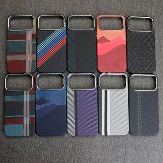 Kevlar Magnetic Carbon Fiber เหมาะสําหรับ iPhone 15 16 17 pro max air Frosted เคสโทรศัพท์กันกระแทกเคสน้ําหนักเบา