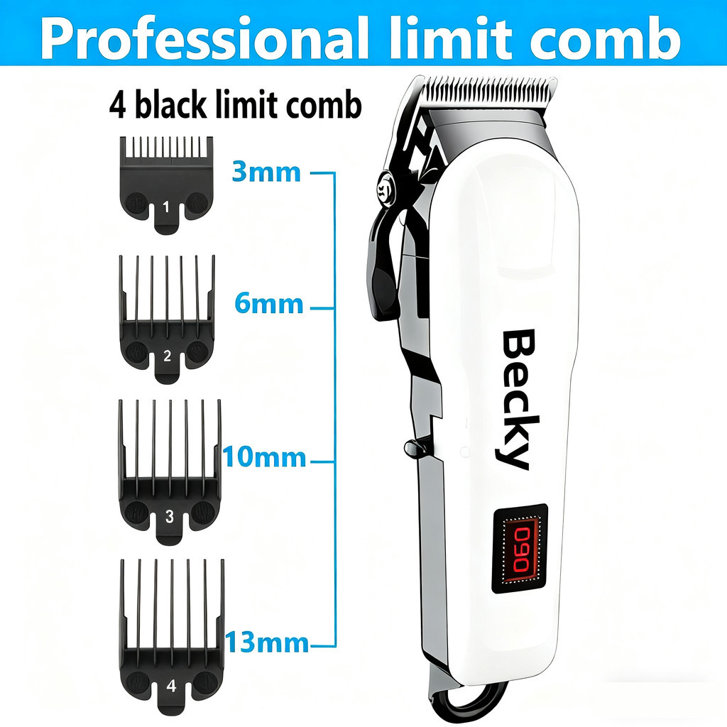 【COD】ปัตตาเลี่ยนไร้สาย KM-809A แบตเตอเลี่ยนตัดผม ปัตตาเลี่ยนตัดผม มาพร้อมหวีรอง 4 ขนาด 3,6,10,13 mm ปัตเลี่ยนไรสาย