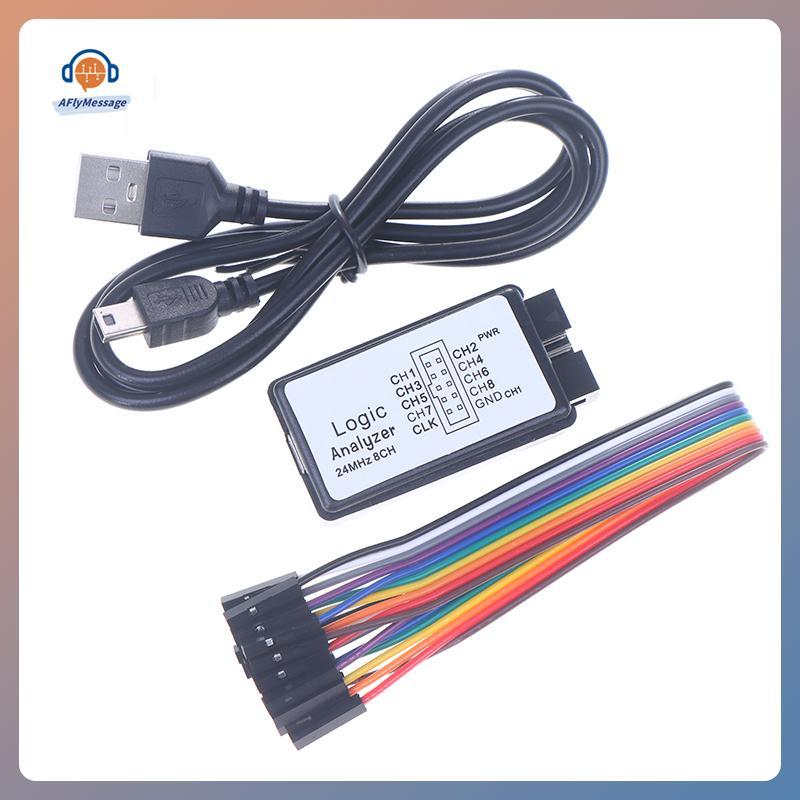 AFl Logic Analyzer 24MHz USB Logic Analyzer ชุดอุปกรณ์ Mini Digital Pocket ขนาด 8 ช่องหน่วยความจําอิ