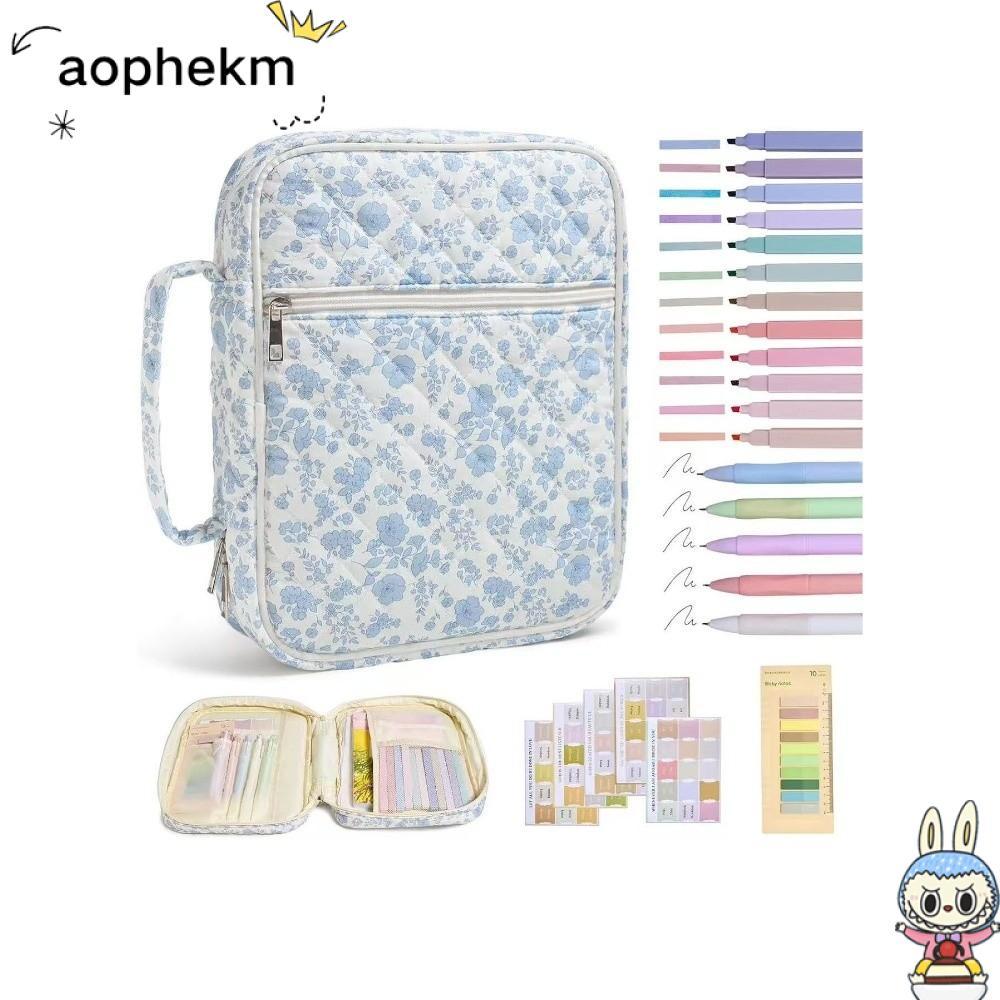 AOPHEKM Bible Cover Bag, Handle Floral Design Bible Cover ,กระเป๋าซิปกระเป๋าเก็บโบสถ์