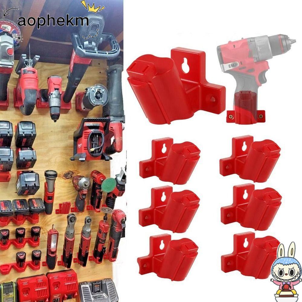 AOPHEKM Power Tool Battery Holder, ABS Tool Storage Rack Battery Mount Holder, Durable Wall Mount To