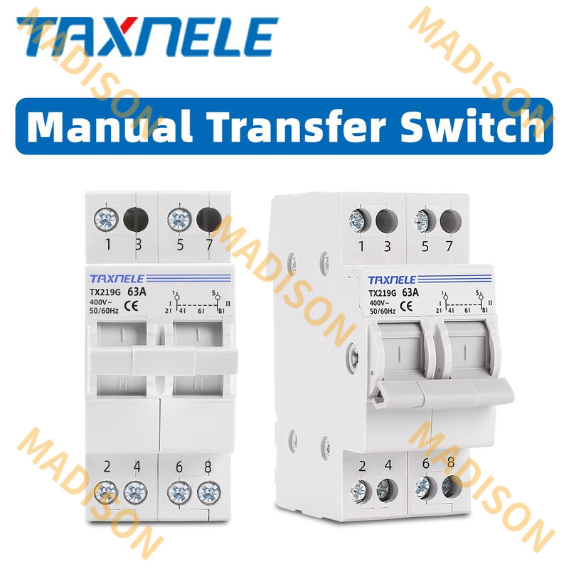 2P 40A 63A MTS Dual Power Manual Transfer Isolating Switch Interlock Circuit Breaker 230V 400V Modul