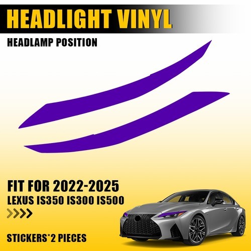 Fits 2021-2025 Lexus IS Purple Headlight DRL Decal Tint Overlay Vinyl IS350 300