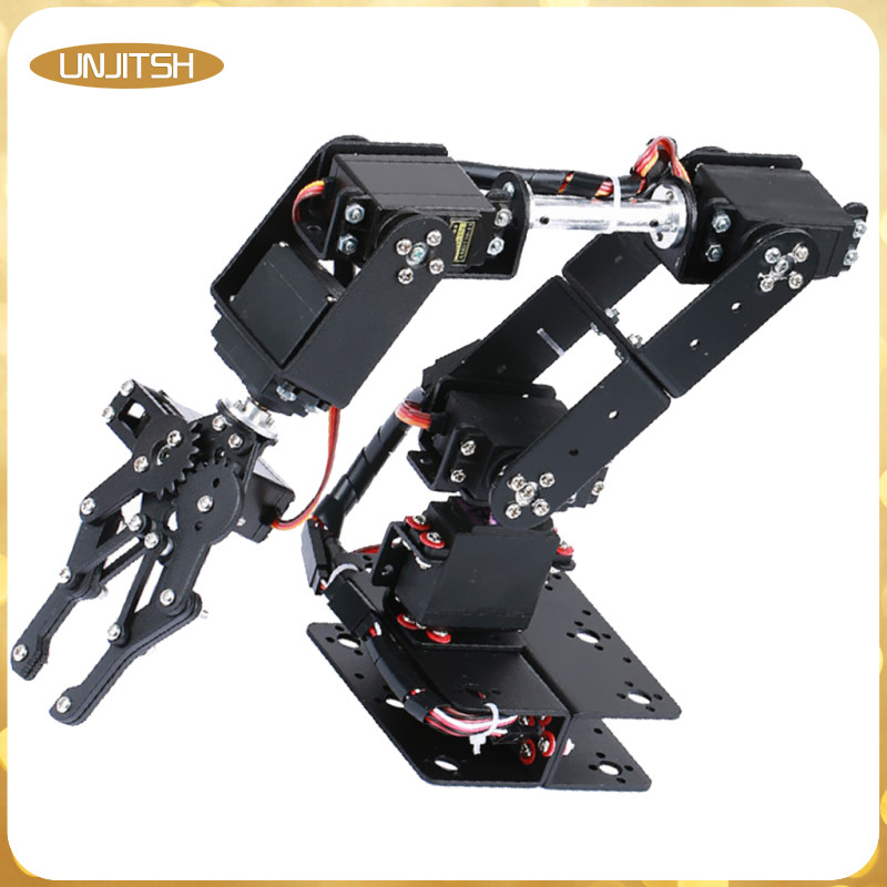 [unjitsh] Diy 6-DOF Robot Mechanical Arm Kits สําหรับการเรียนรู้ชุดประกอบหุ่นยนต์