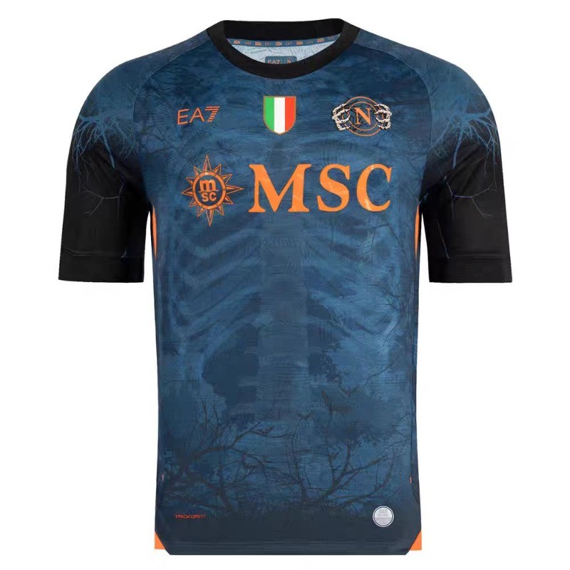 เสื้อยูกaat.Short Sleeve Fan Jersey แบบพัดลมของ Napoli ปี 2025-2026 คุณภาพ AAA สี Halloween ไซส์ S-2