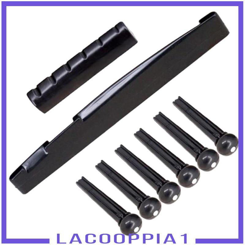 [Lacooppia1] 6x Acoustic Guitar Bridge Pin & Guitar Saddle & Guitar Nut Kit Luthier Tool