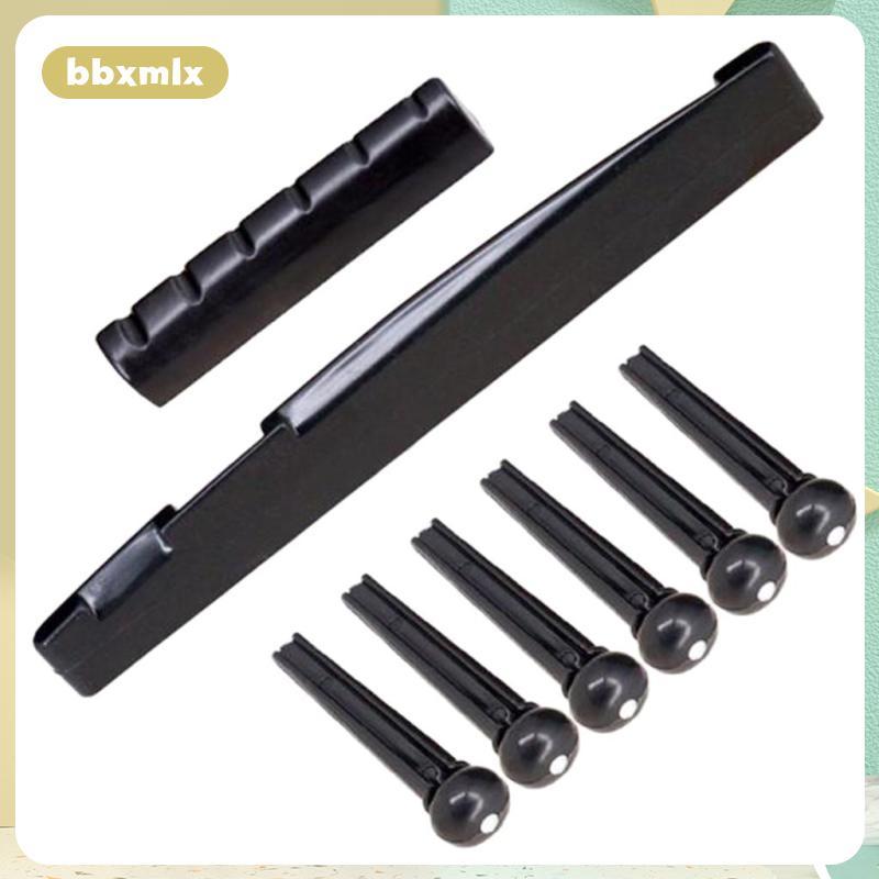 [bbxmlx] 6x Acoustic Guitar Bridge Pin & Guitar Saddle & Guitar Nut Kit Luthier Tool