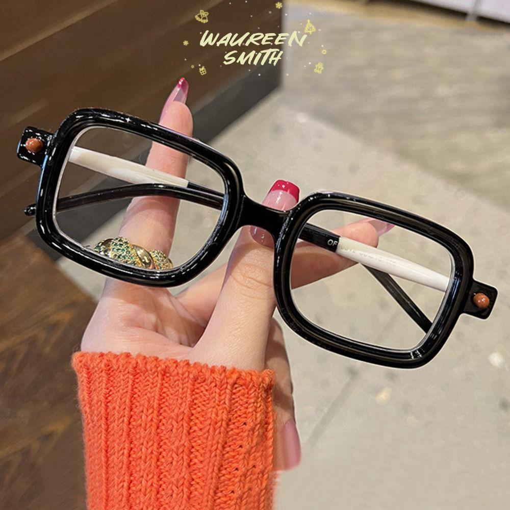 WAUREEN แว่นตาทรงสี่เหลี่ยม, Board Blue Blocking Anti-Blue Light แว่นตาอ่านหนังสือ, Elegant Ultralight Eye Protection แว่นตาสายตายาวสํานักงาน