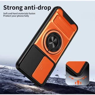 สําหรับ Xiaomi Poco M7 M6 M8 Pro M8Pro 2025 เคสโทรศัพท์กล้องเลนส์เลื่อนหน้าต่างผู้ถือปลอก PocoM7 Pro X7 Pro X6 X6Pro PocoX7Pro แหวนแม่เหล็กวงเล็บคู่กันกระแทกปกหลัง