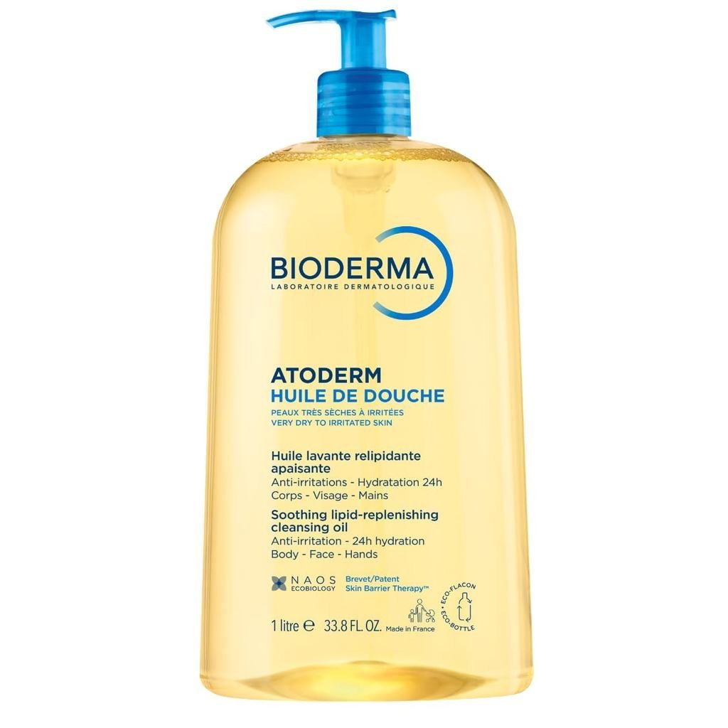 Bioderma Atoderm Shower Oil, คลีนซิ่งออยล์สําหรับผิวหน้าและผิวกาย, คลีนซิ่งออยล์บํารุงสําหรับผิวแห้ง