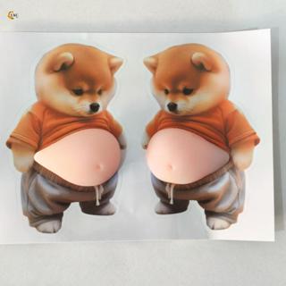 สติ๊กเกอร์ติดตู้เย็นลูกสุนัขพุงใหญ่น่ารัก - สติ๊กเกอร์ติดประ…