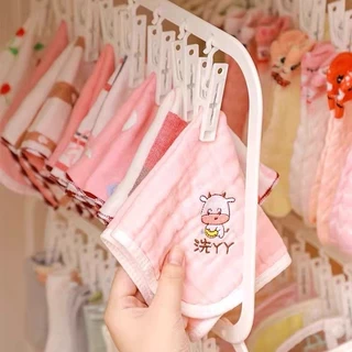 SMILO ไม้หนีบผ้าพลาสติก ไม้แขวน มี 2 สีให้เลือก พับเก็บได้ ประหยัดพื้นที่ แข็งแรงทนทาน ตากชุดชั้นใน