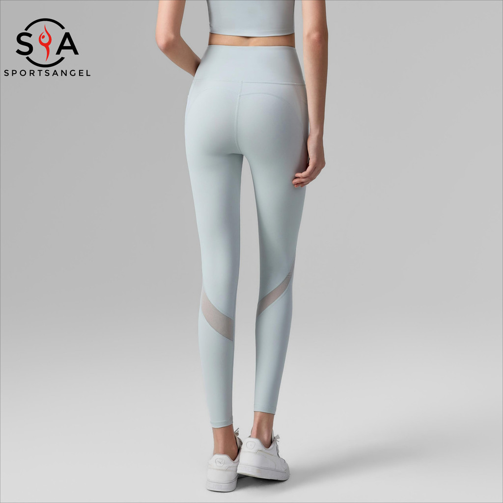 Legging Sportangel ระบายอากาศได้ดี มีกระเป๋าด้านข้าง และเอวสูง เหมาะสำหรับโยคะและฟิตเนส – โปรปัง