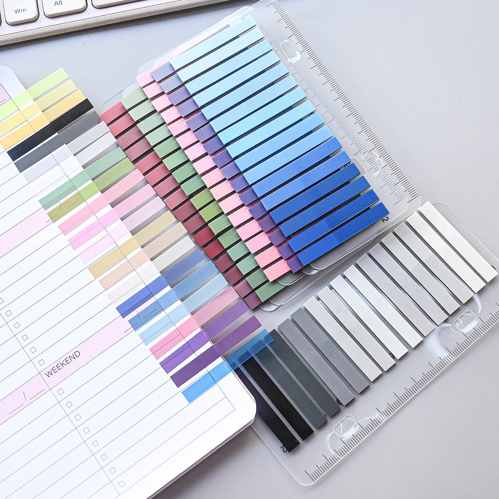 320PCS Clear Sticky Notes Self-Adhesive สีสัน Memo Pads สําหรับ Office School Book Annotation Index Tabs เครื่องเขียน