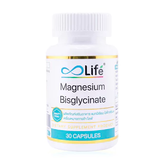Life Magnesium Bisglycinate 600mg 30 Capsules ไลฟ์ ผลิตภัณฑ์เสริมอาหาร แมกนีเซียม บิสไกลซิเนต.