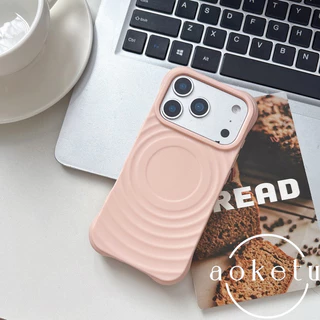 ผิวคลื่นแม่เหล็กเคสสีส้มเหมาะสําหรับ แอปเปิล 17 โปรแม็กซ์ เคสโทรศัพท์ ไอโฟน 16 โปรแม็กซ์ นุ่ม15สไตล์มินิมอลใหม่14/13รวมทุกอย่างซิลิโคนป้องกันการตกฝา