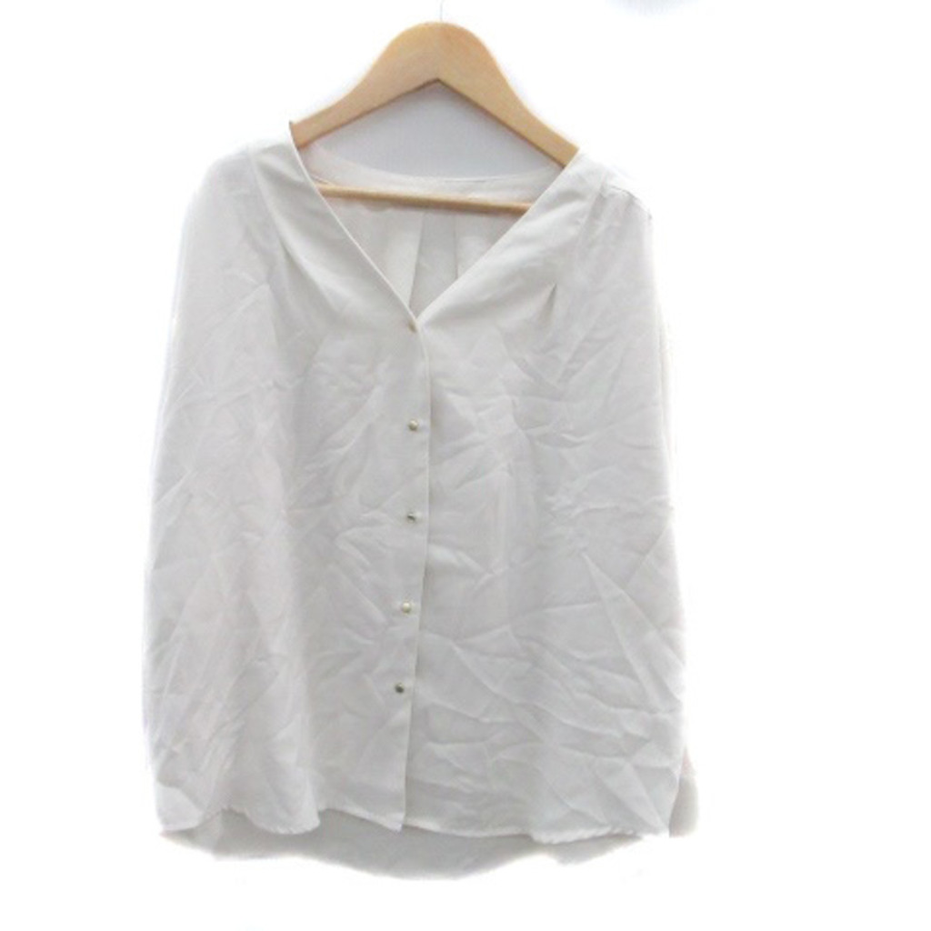 ViS Blouse Shirt v-neck white Long sleeves Direct from Japan Secondhand