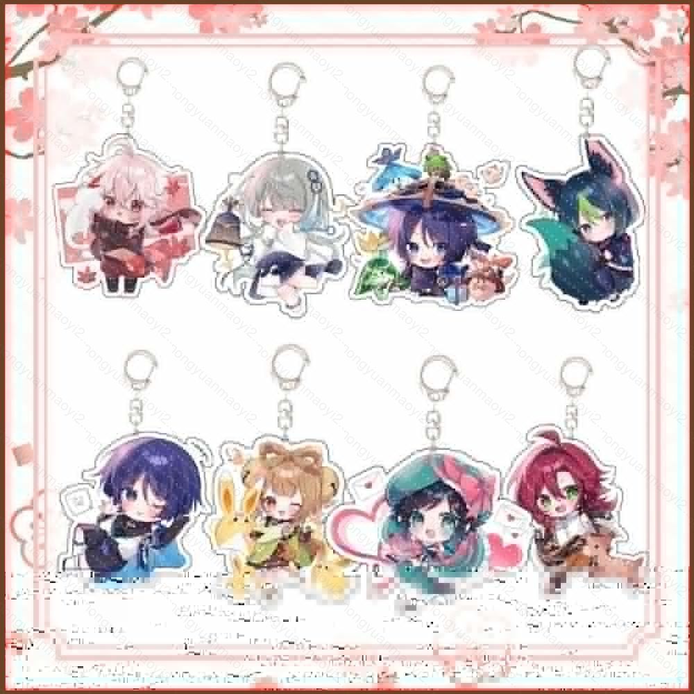 ZY2 Genshin Impact พวงกุญแจอะนิเมะพวงกุญแจอะคริลิคน่ารักกระเป๋าจี้การ์ตูน Wanderer Guizhong Key Chai