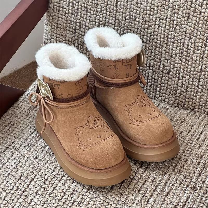 รองเท้าผู้หญิงแบบบูทสั้นฤดูหนาว ดีไซน์ใหม่ พร้อมซับในขนแกะให้อบอุ่น - รูปที่ 6
