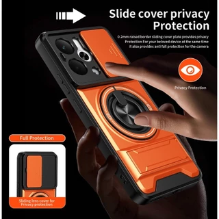สําหรับRealme 14 14T 15 15T Pro Plus C85 2025 เคสโทรศัพท์กล้องเลนส์เลื่อนผู้ถือหน้าต่างปลอกRealme14 Realme14T Realme15Pro Realme15Tแหวนวงเล็บคู่กันกระแทกปกหลัง