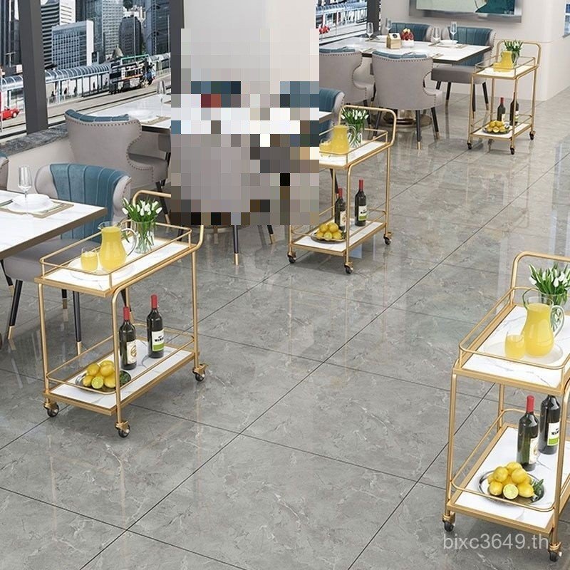 Chuancai รถเข็นร้านอาหารนอร์ดิกรถเข็นรับประทานอาหารรถเข็นน้ําดื่มเด็กรถเข็นเหล็กหลายชั้น Golden Hote