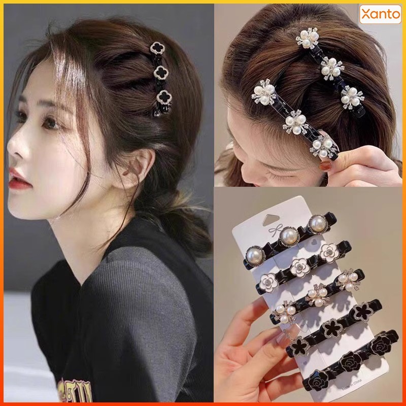 Xanto ที่คีบผมไข่มุกคริสตัล ดีไซน์หรูหรา ใช้คีบผมหน้าและผมข้างได้ สวยน่ารักใช้ได้ทุกวัย