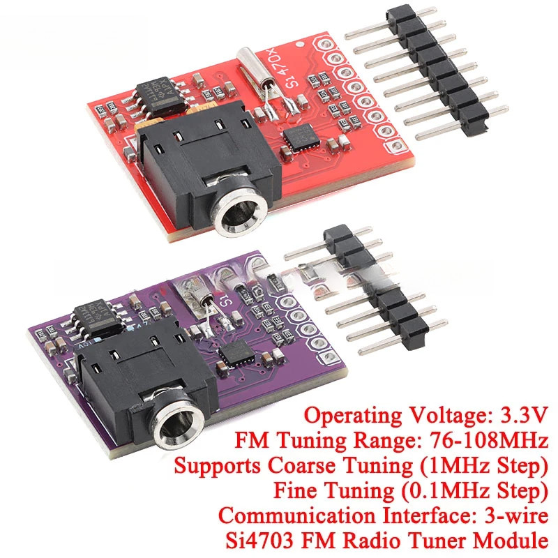 2-5 ชิ้น Si4703 FM RDS RBDS จูนเนอร์การประเมิน Breakout Board วิทยุดิจิตอลออกอากาศข้อมูลการประมวลผลโ