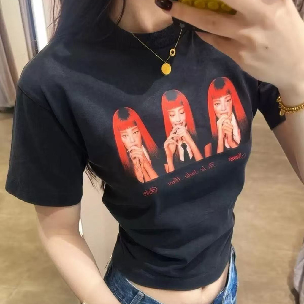 【จัดส่งทันที】สไตล์เกาหลี jennie เสื้อยืด แฟชั่น oversize t shirt เสื้อยืดผู้หญิง เสื้อรัดรูป