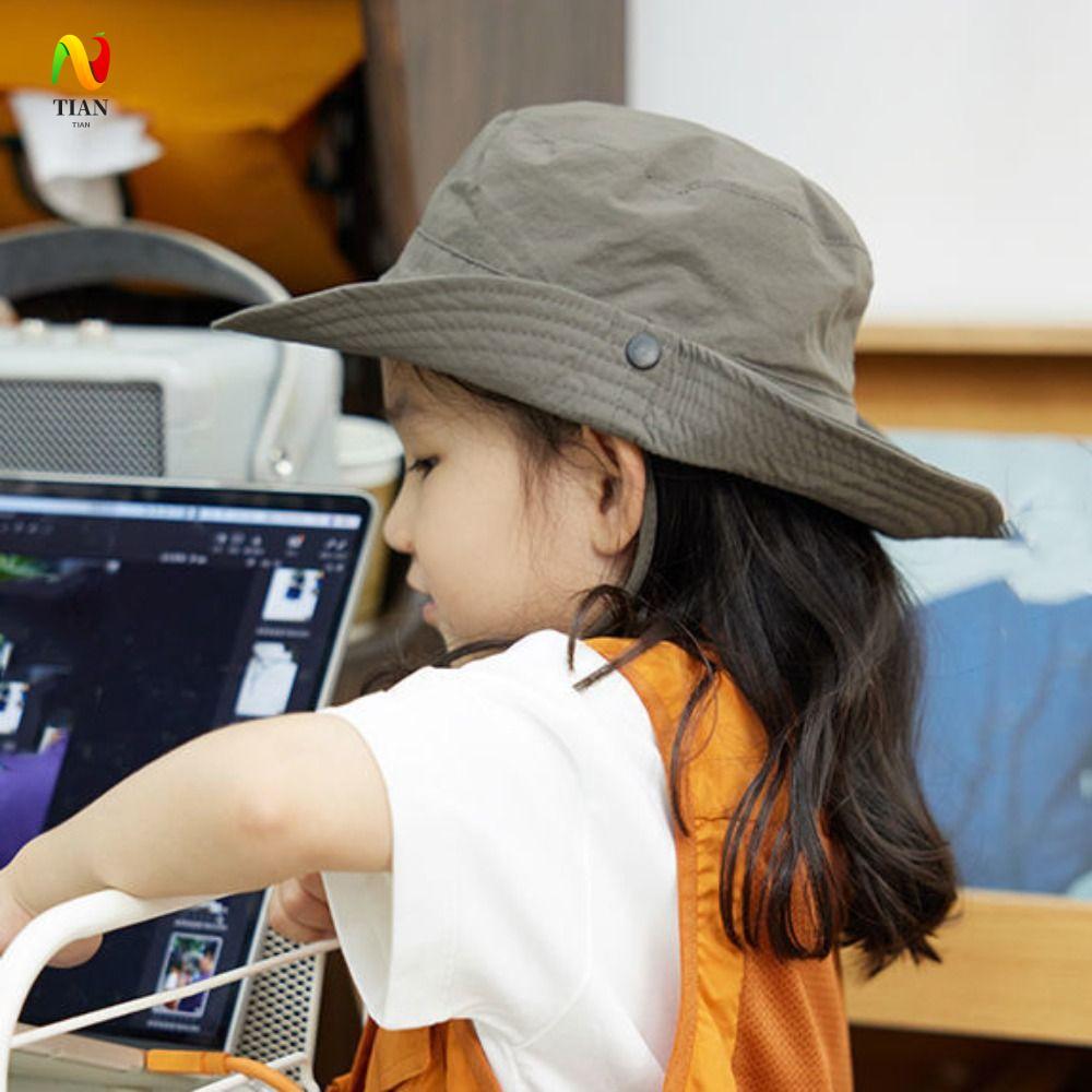 INQUIRY IMPACT เด็กหมวกเชือกปรับได้ Quick-drying เด็ก Camping หมวก, Casual Skin-Friendly Breathable 