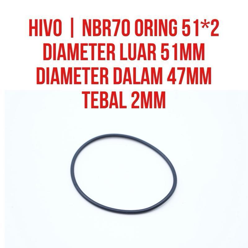 Oring 2x47 2*47 2 มม.x47 มม.Seal Sil NBR70 ความหนา 2 มม.เส้นผ่านศูนย์กลางภายใน 47 มม.ทนความร้อน - HI